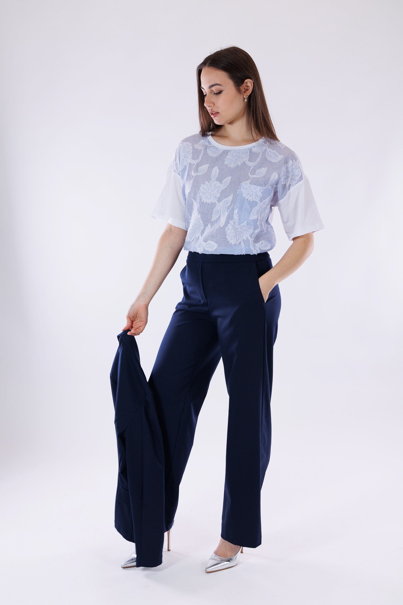 Pantalone ampio punto stoffa