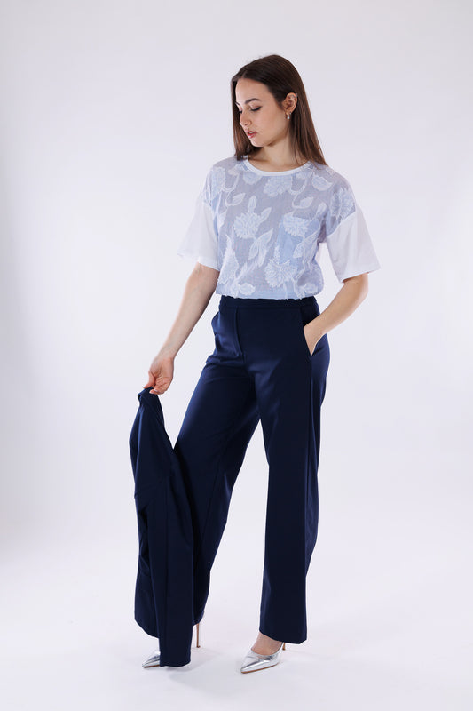 Pantalone ampio punto stoffa