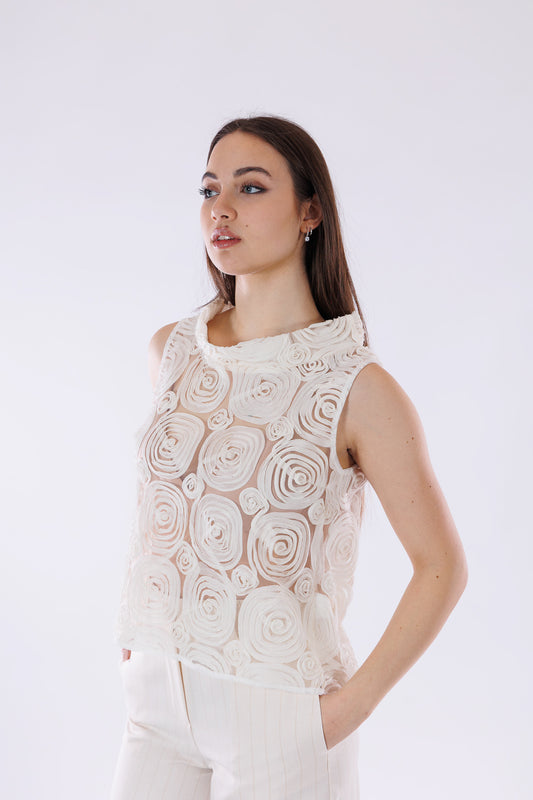 Top ricamo cornely