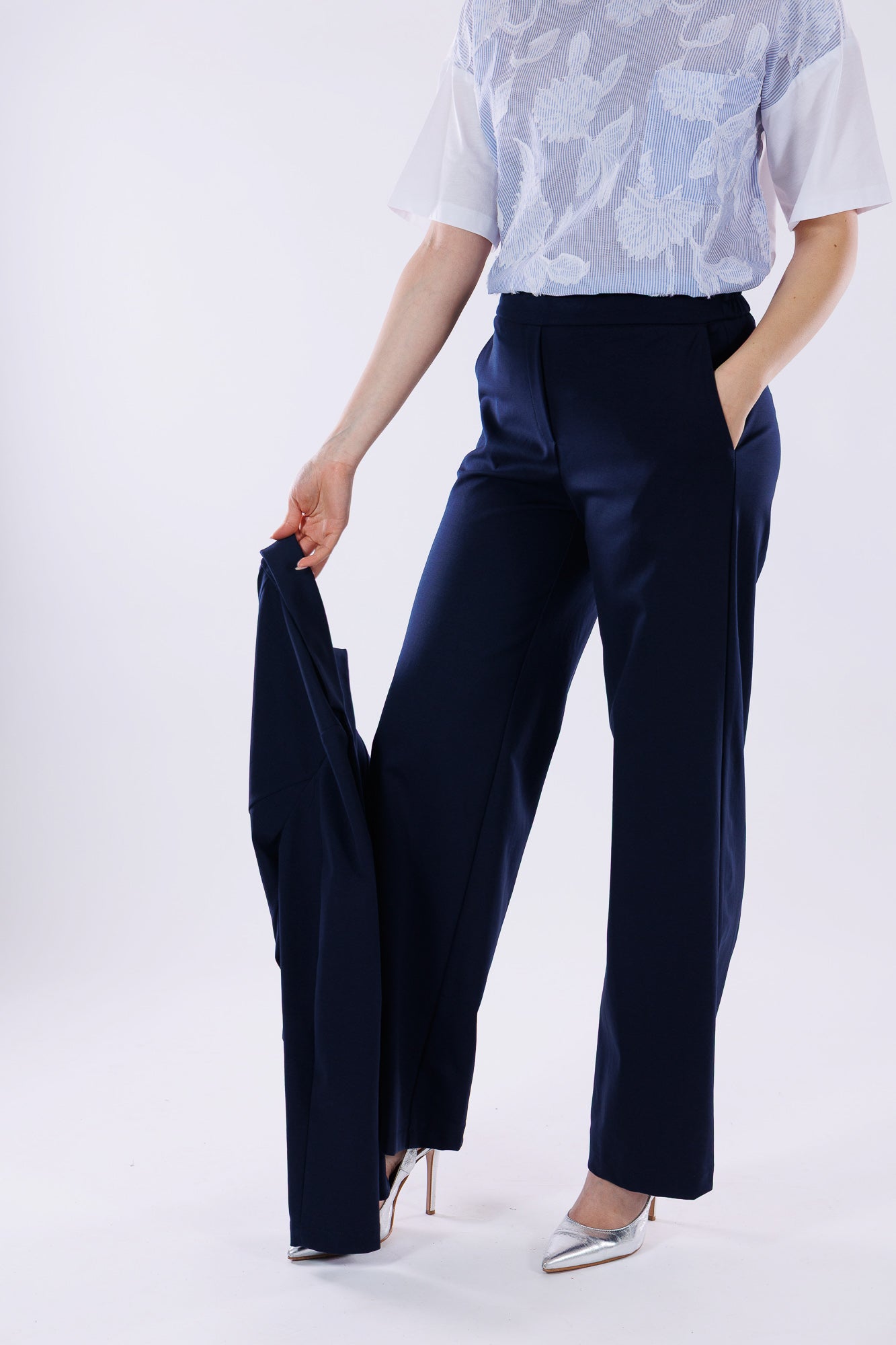 Pantalone ampio punto stoffa