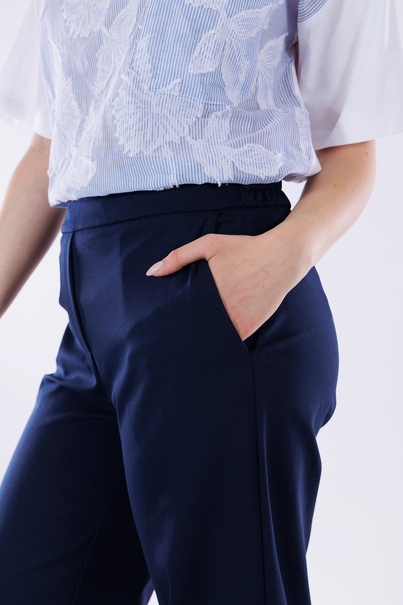 Pantalone ampio punto stoffa