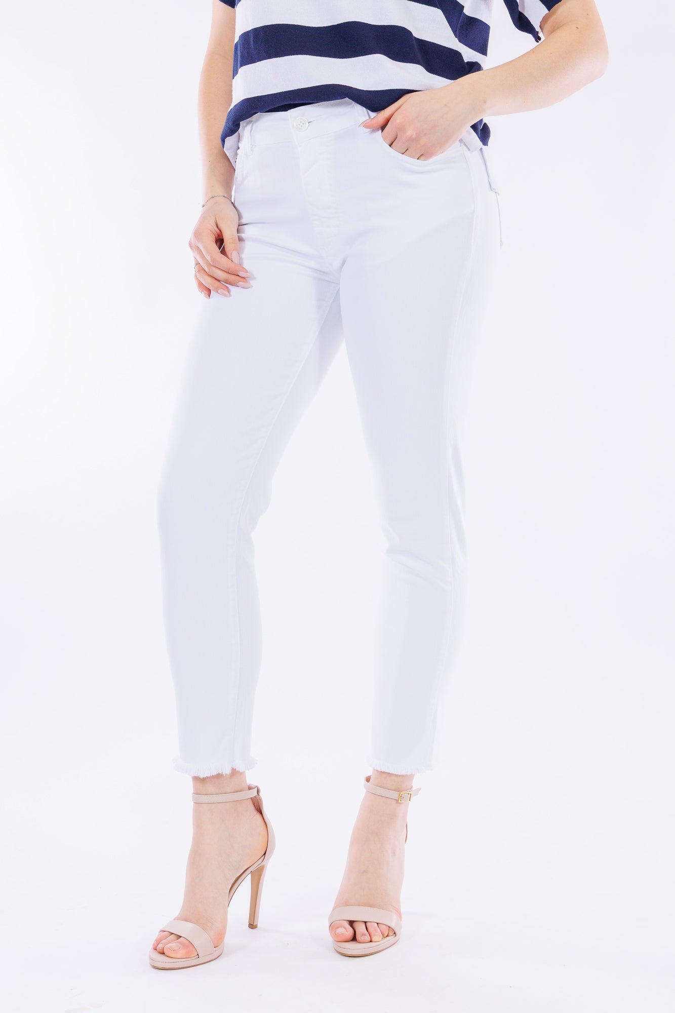 Jeans slim frangette