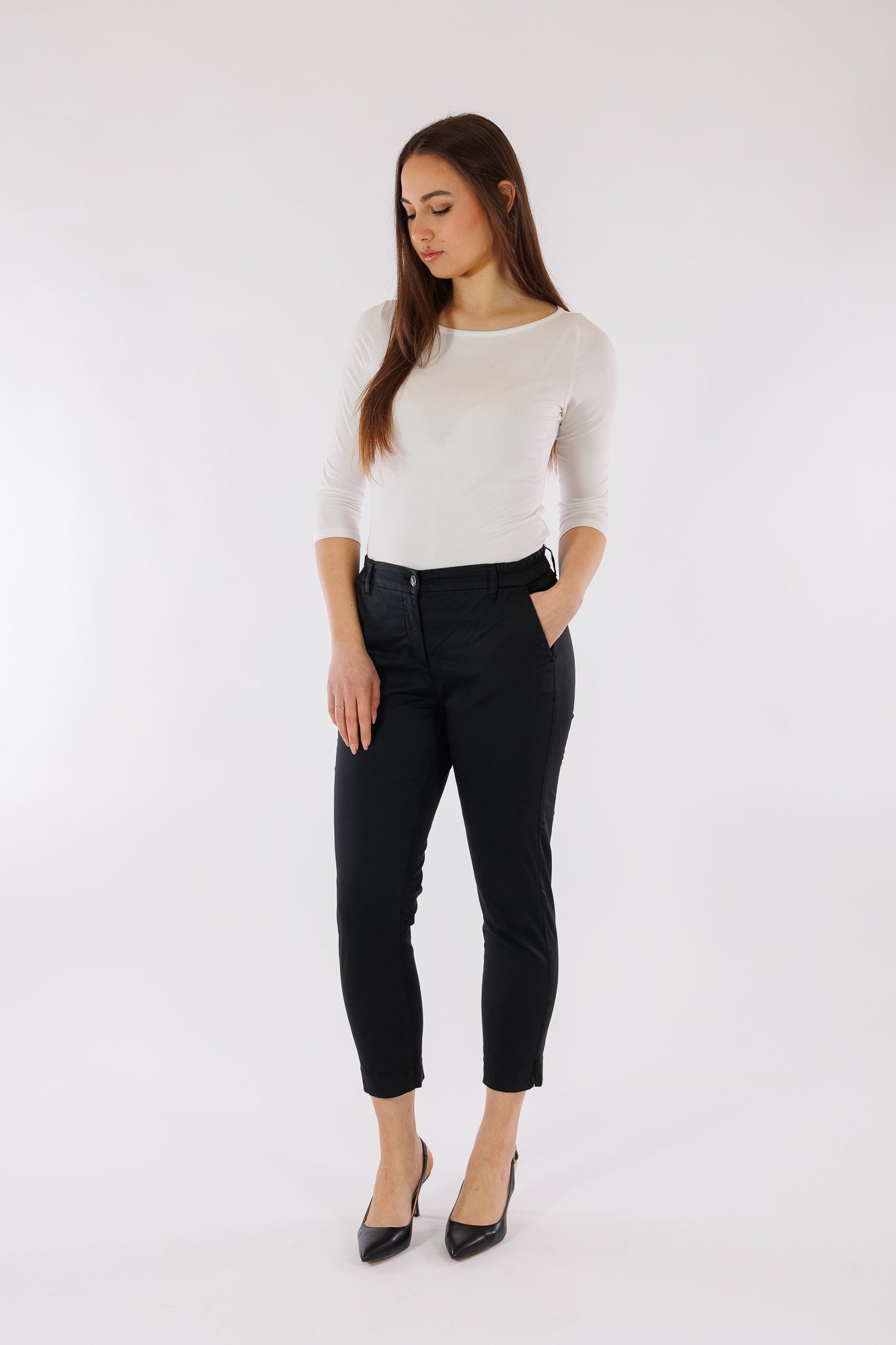 Pantalone chinos elastico laterale