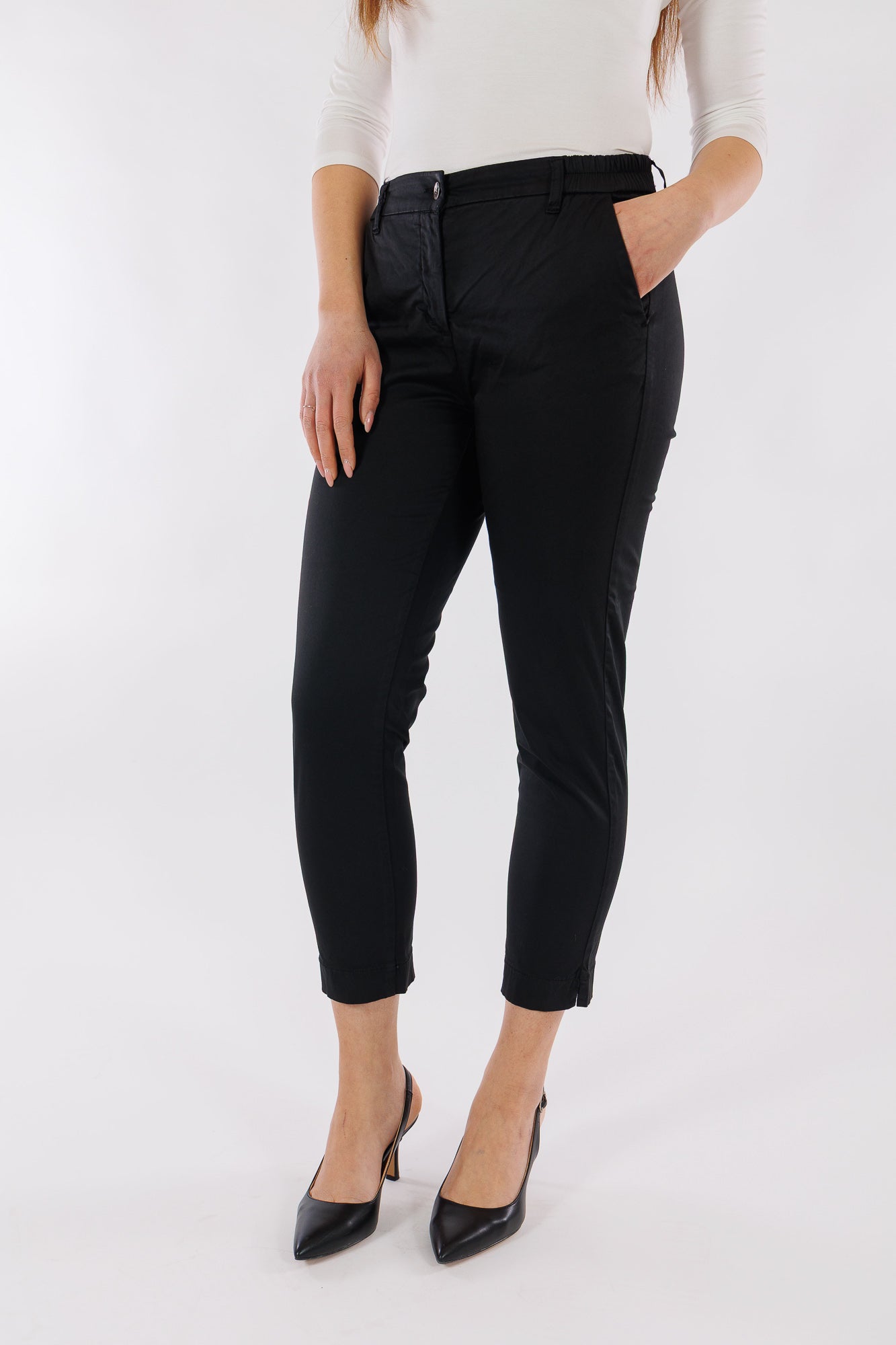 Pantalone chinos elastico laterale