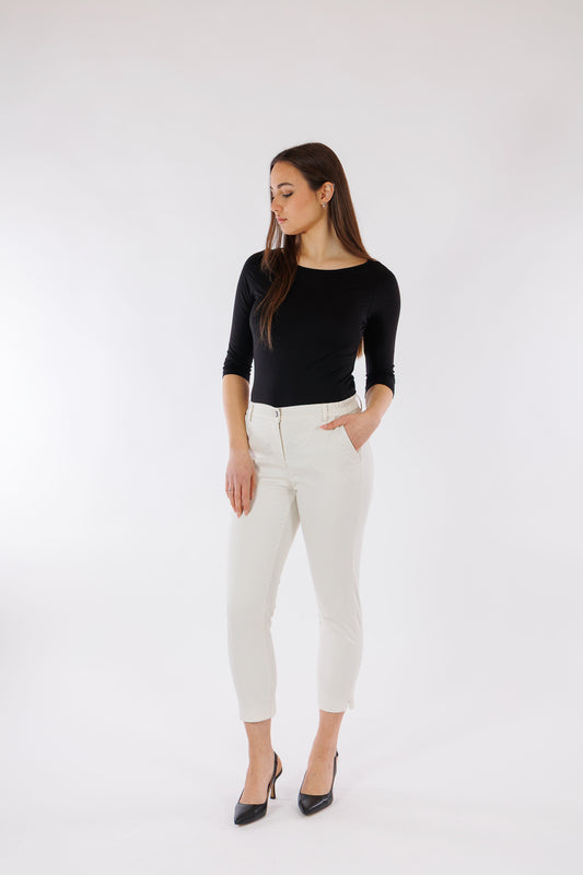 Pantalone chinos elastico laterale