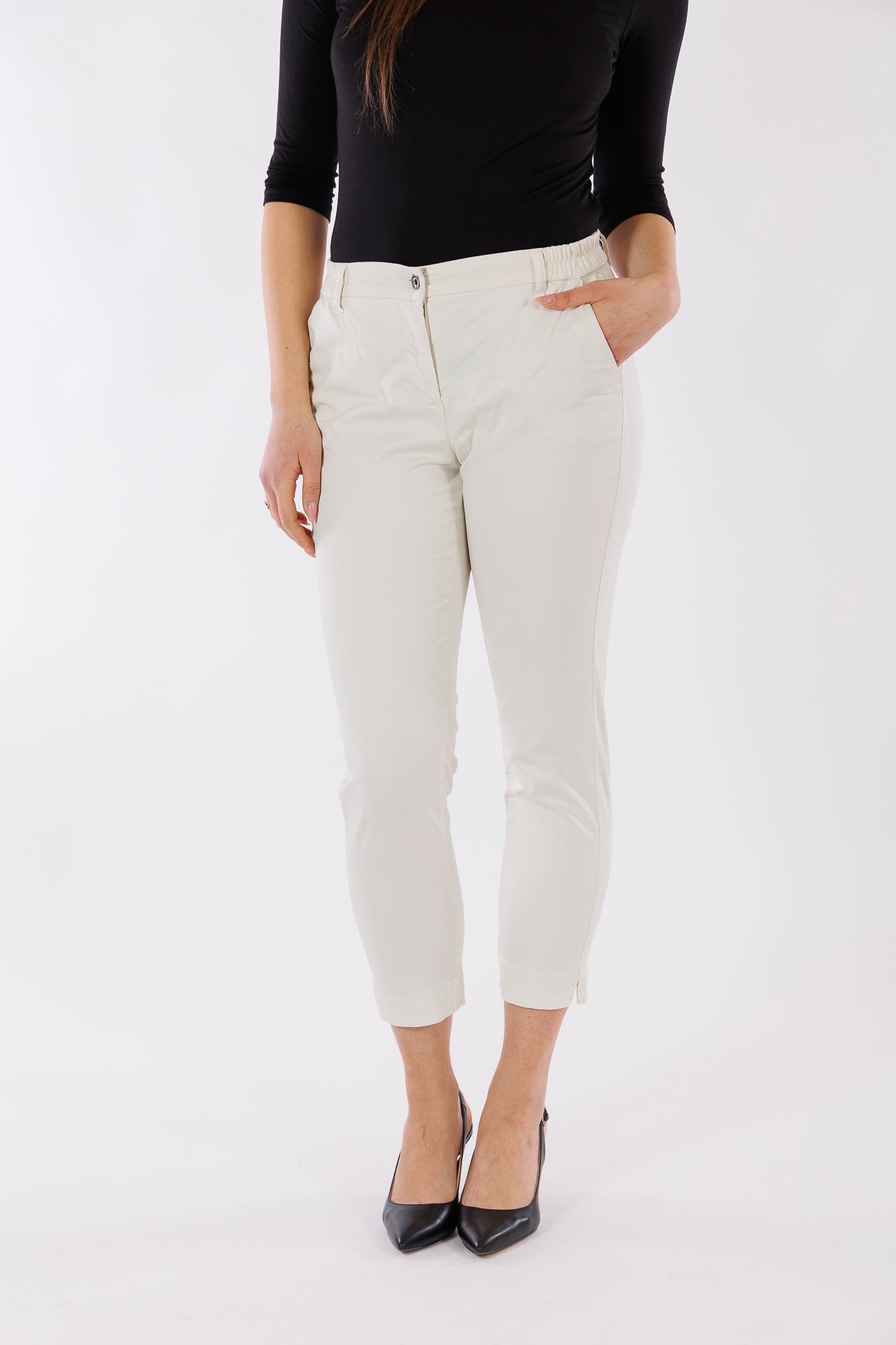 Pantalone chinos elastico laterale
