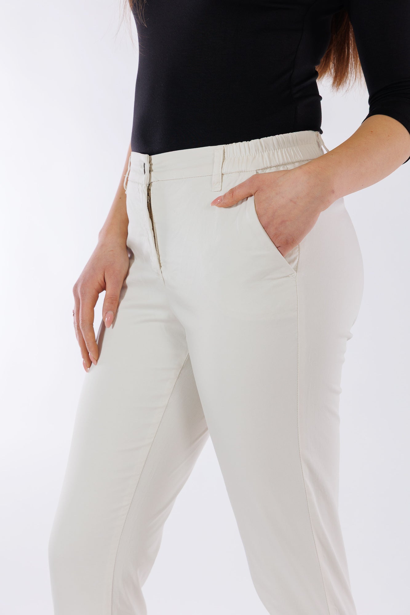 Pantalone chinos elastico laterale