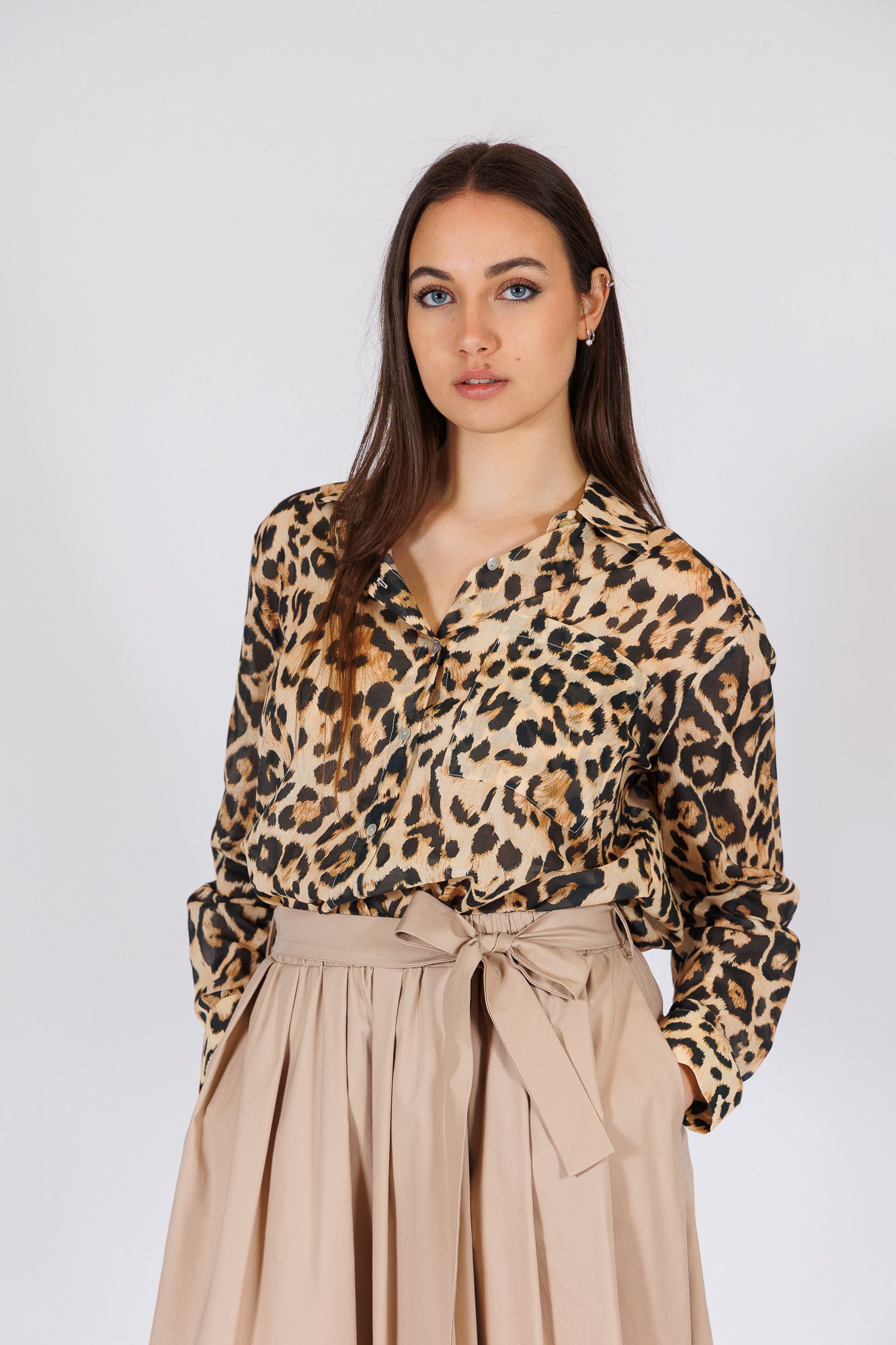 Camicia animalier in voile