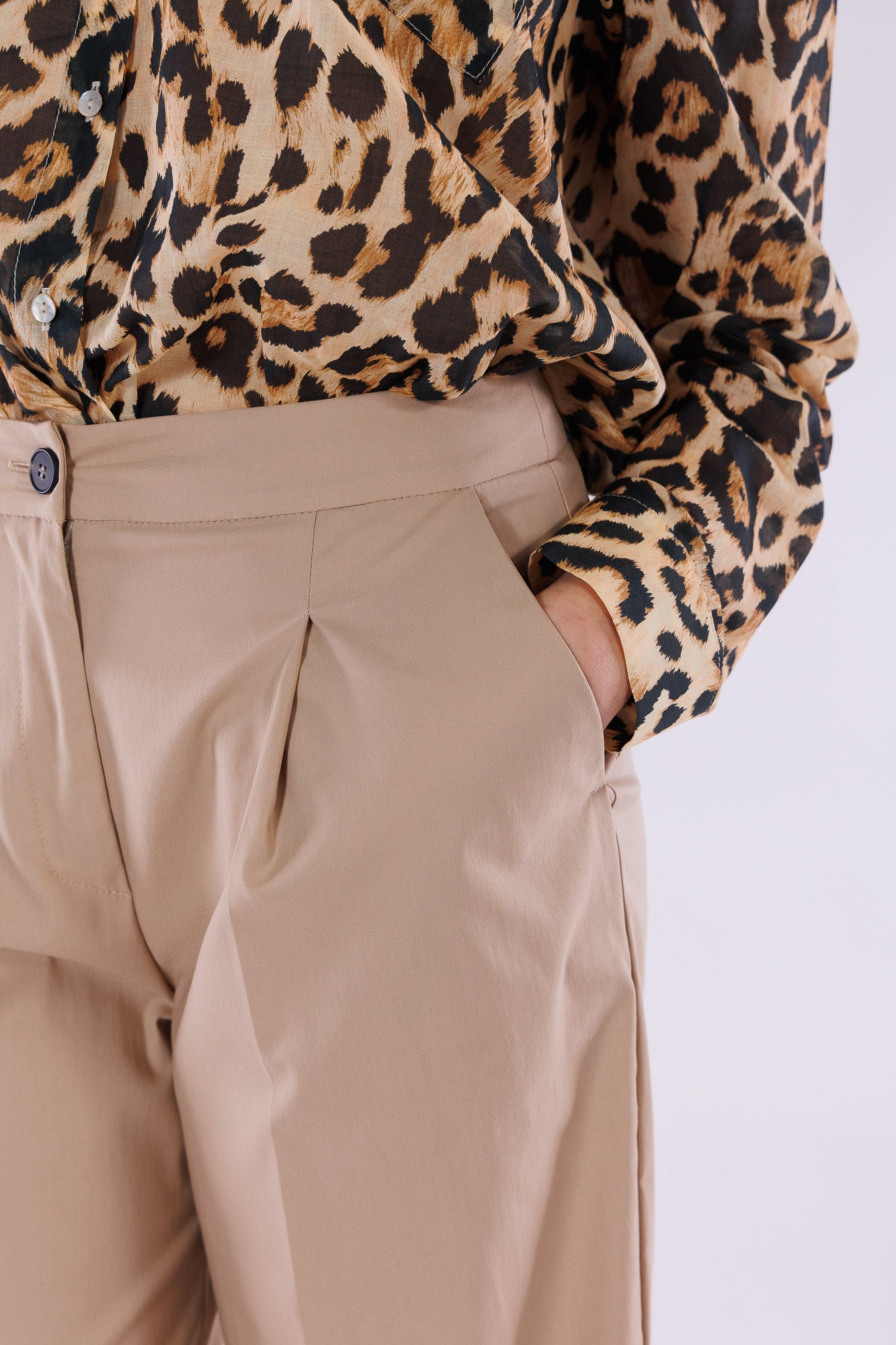 Pantalone risvolto tela vela
