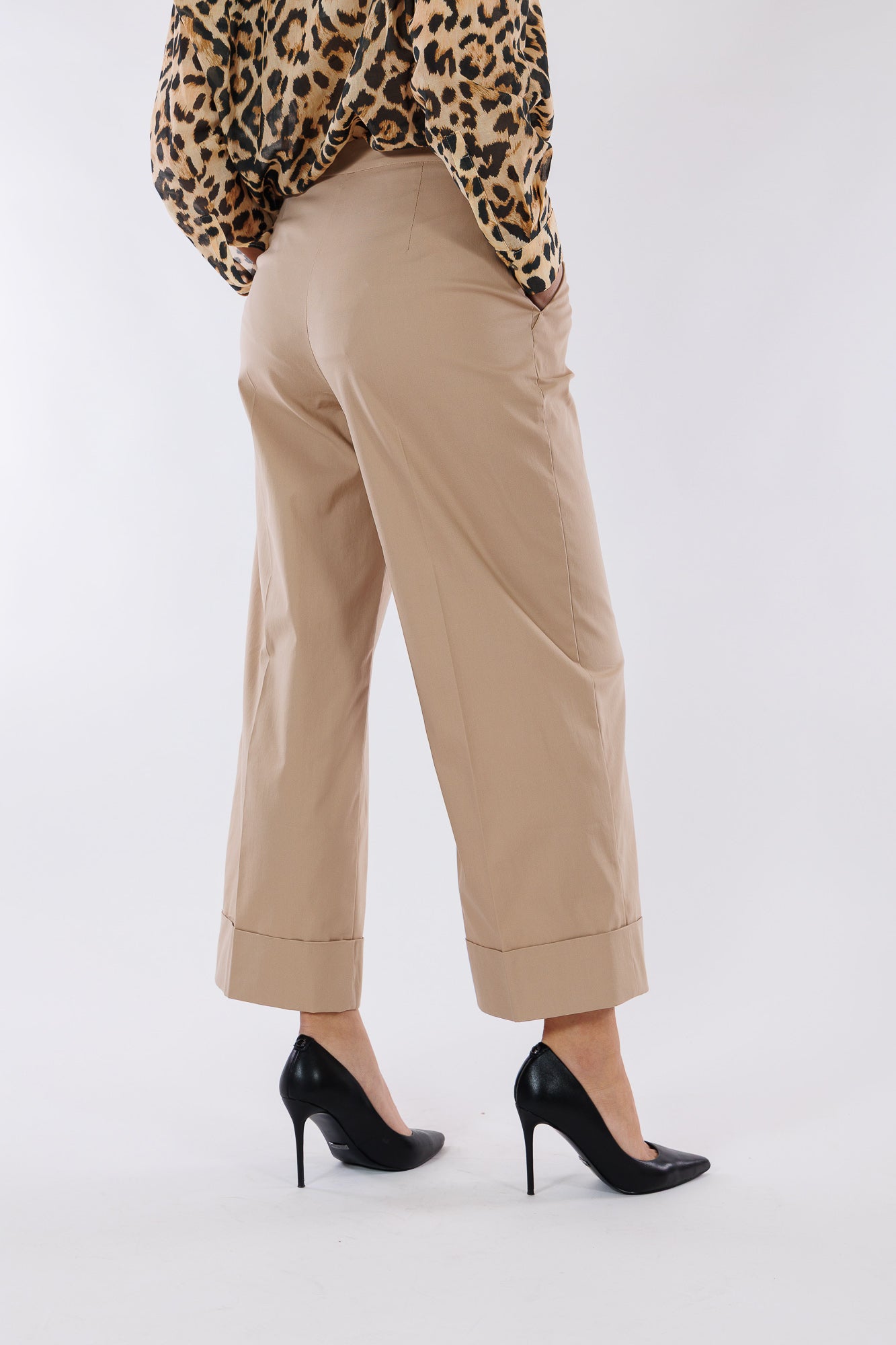 Pantalone risvolto tela vela