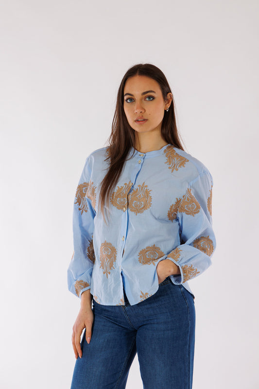 Camicia popeline ricami