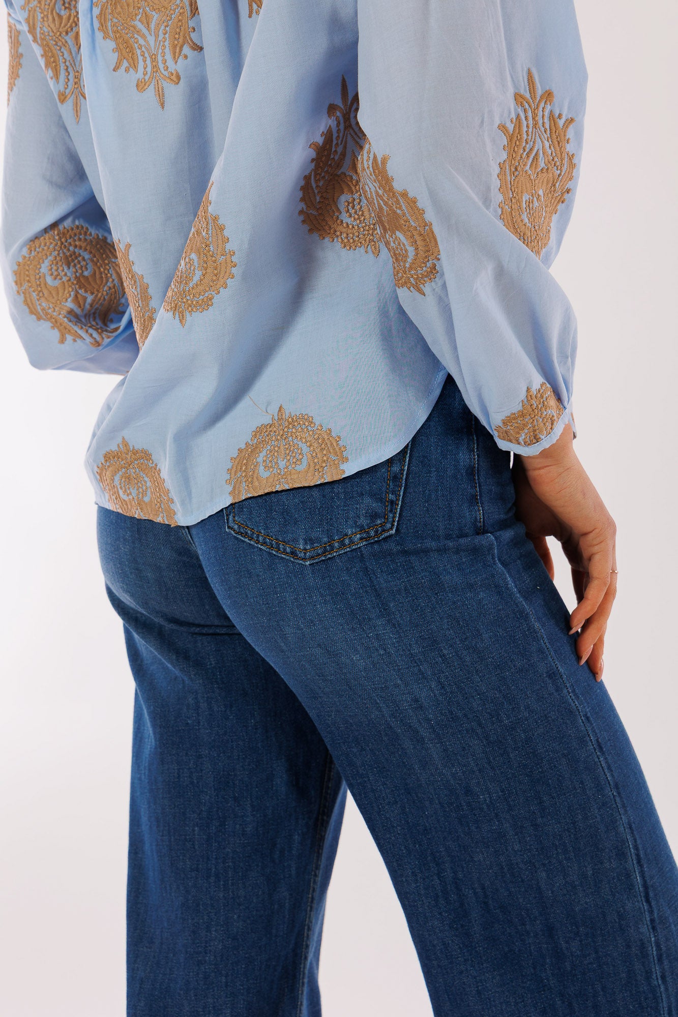 Camicia popeline ricami