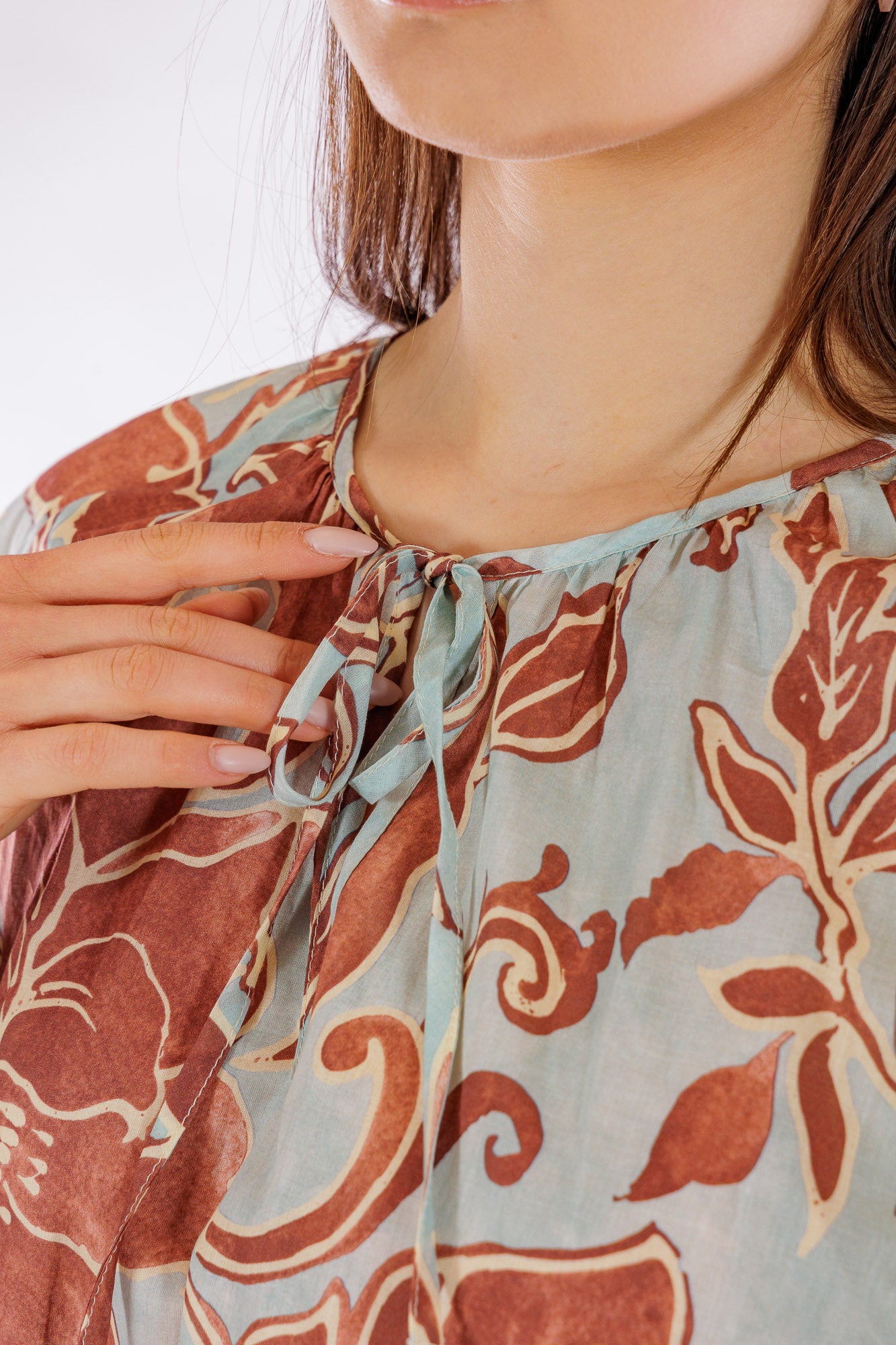 Blusa voile cotone stampa floreale