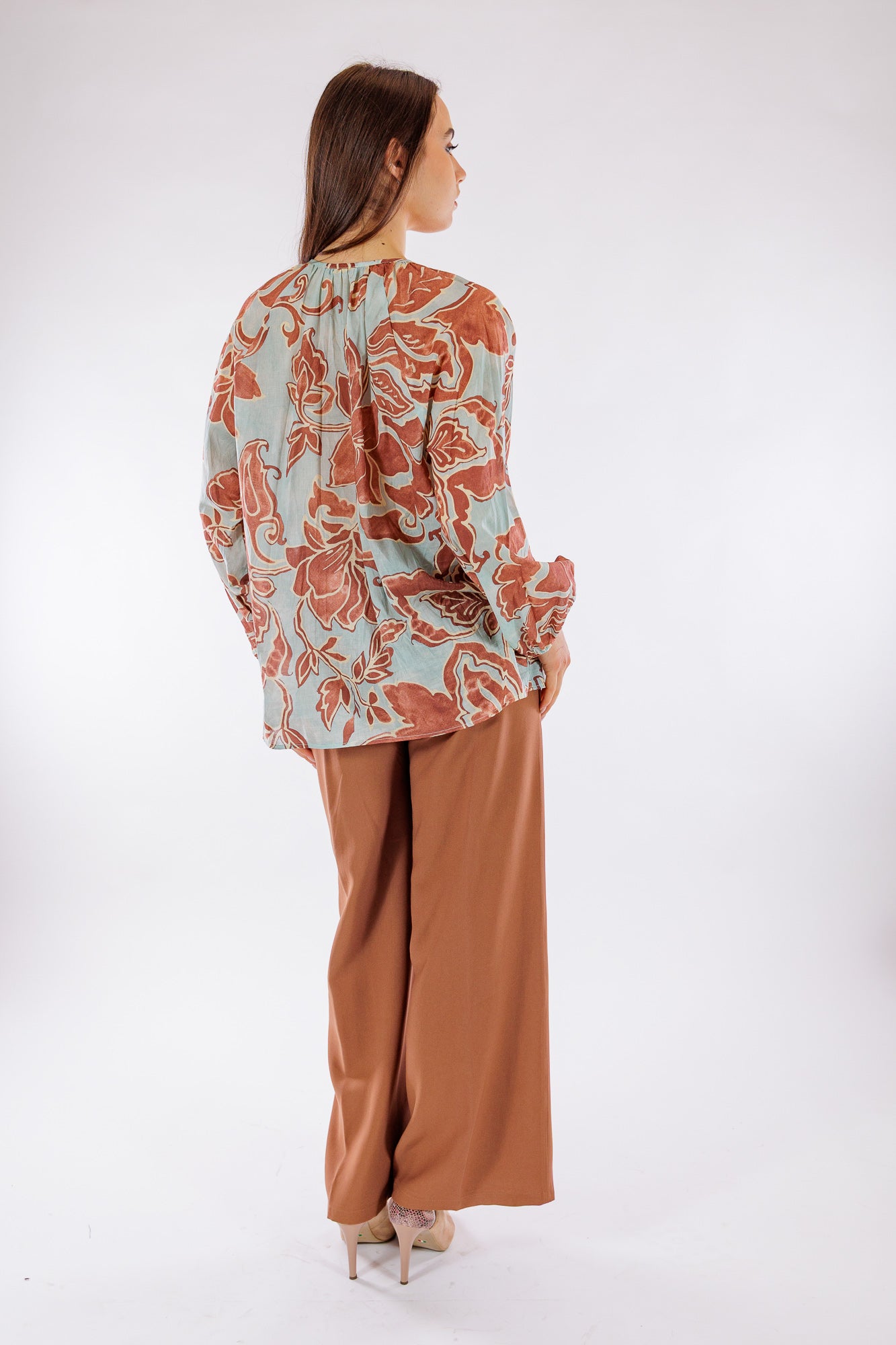 Blusa voile cotone stampa floreale