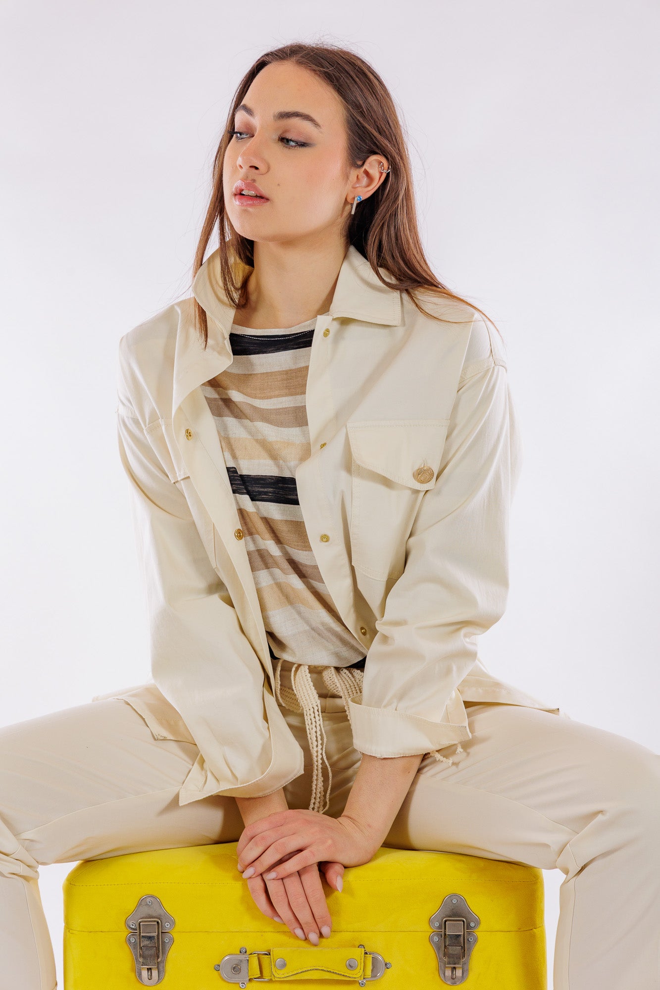 Giacca camicia twill di cotone