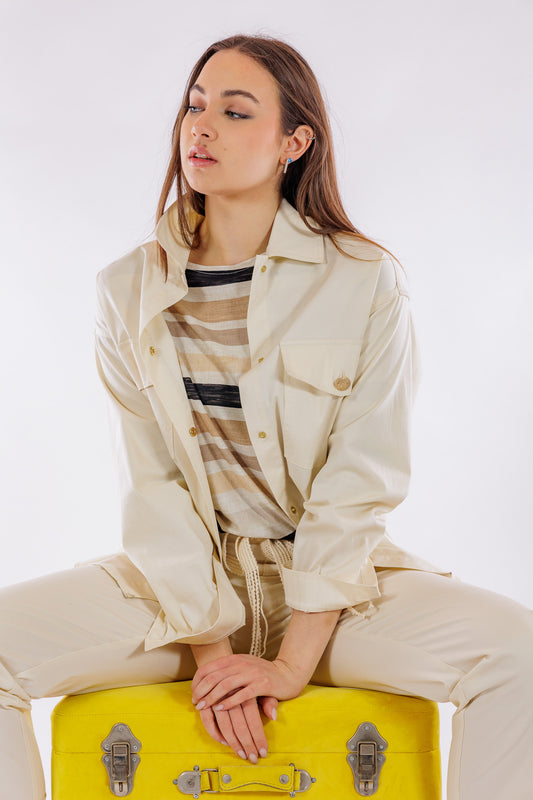 Giacca camicia twill di cotone