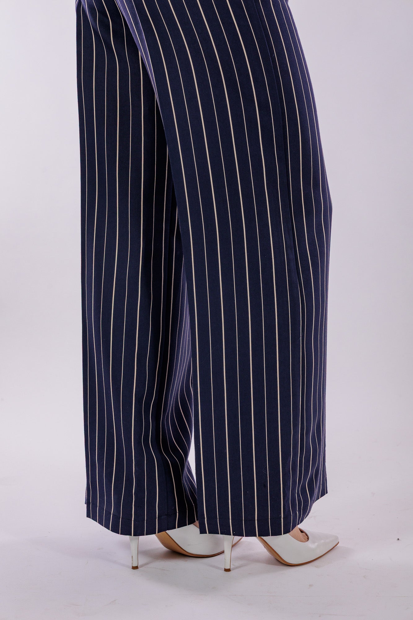 Pantalone largo righe
