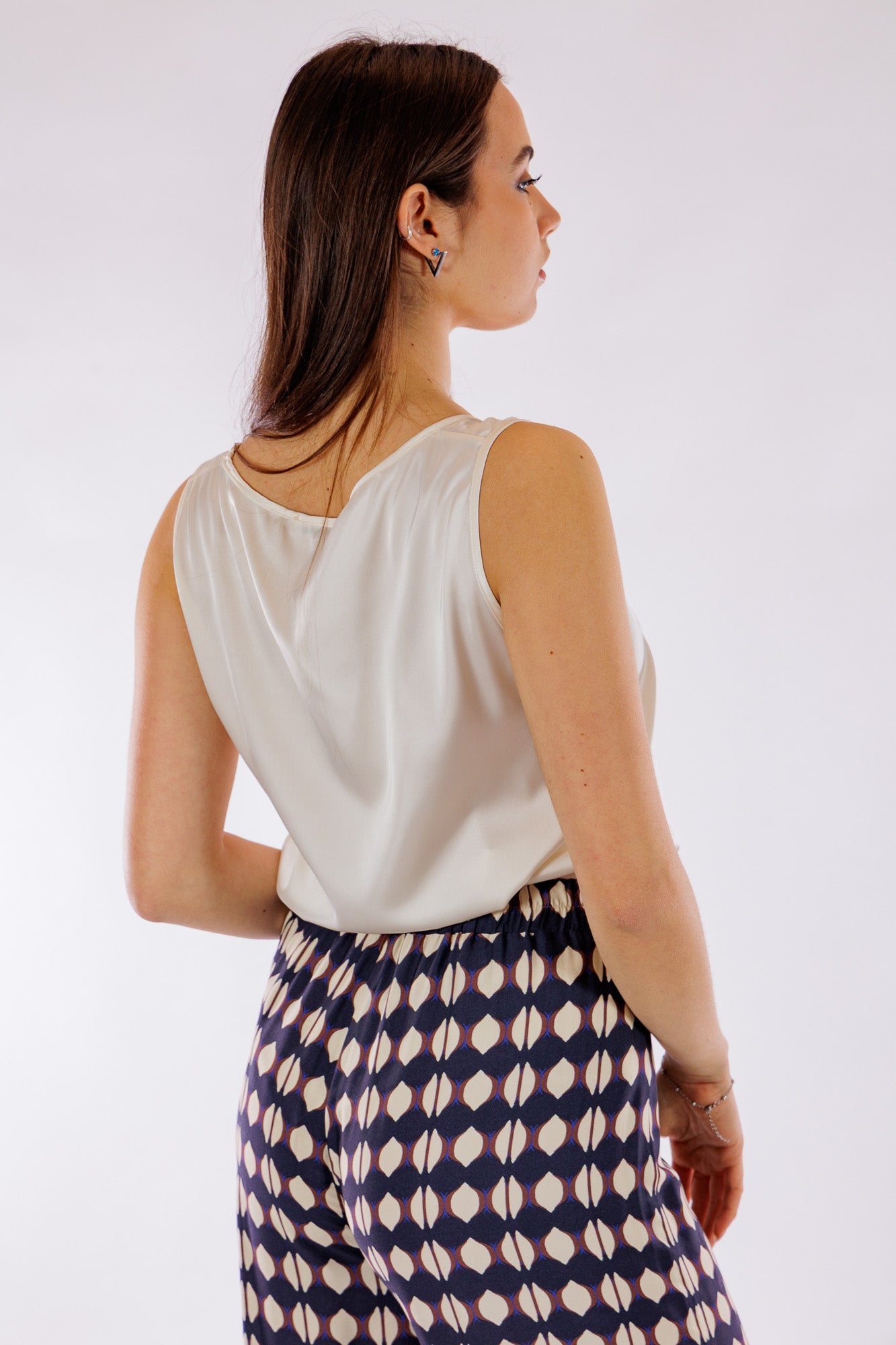 Pantalone largo elastico