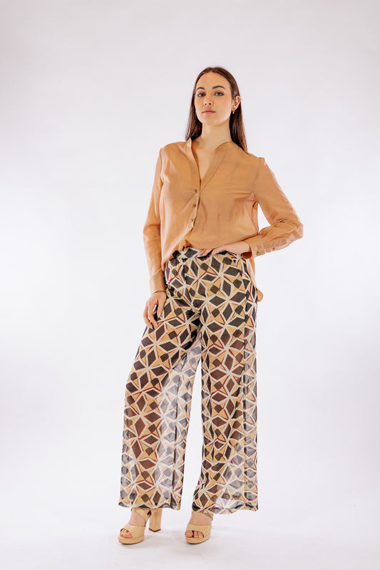 Pantalone largo rombi