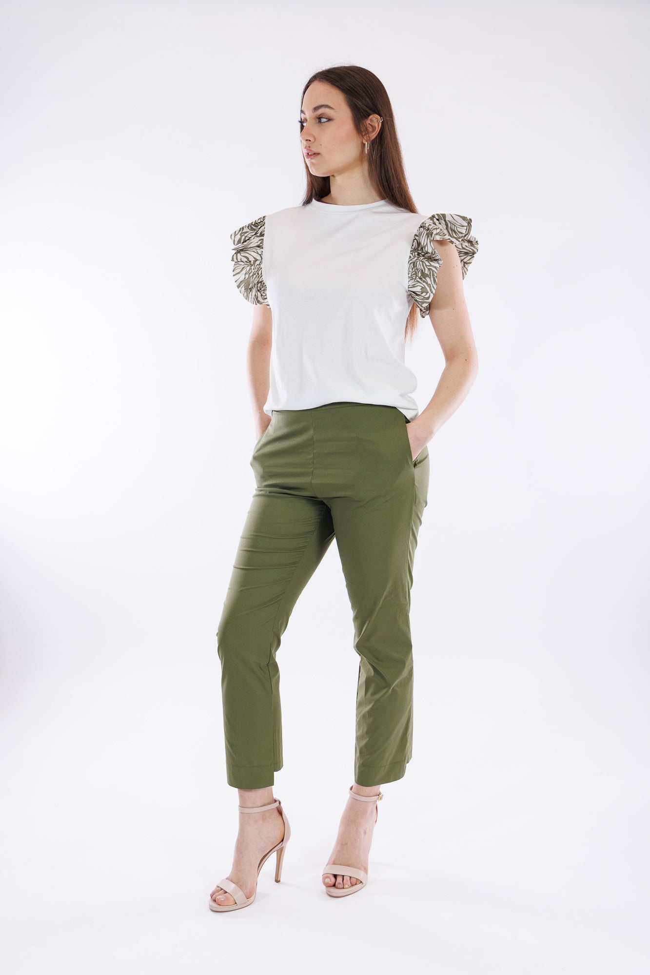 Pantalone a matita scalino