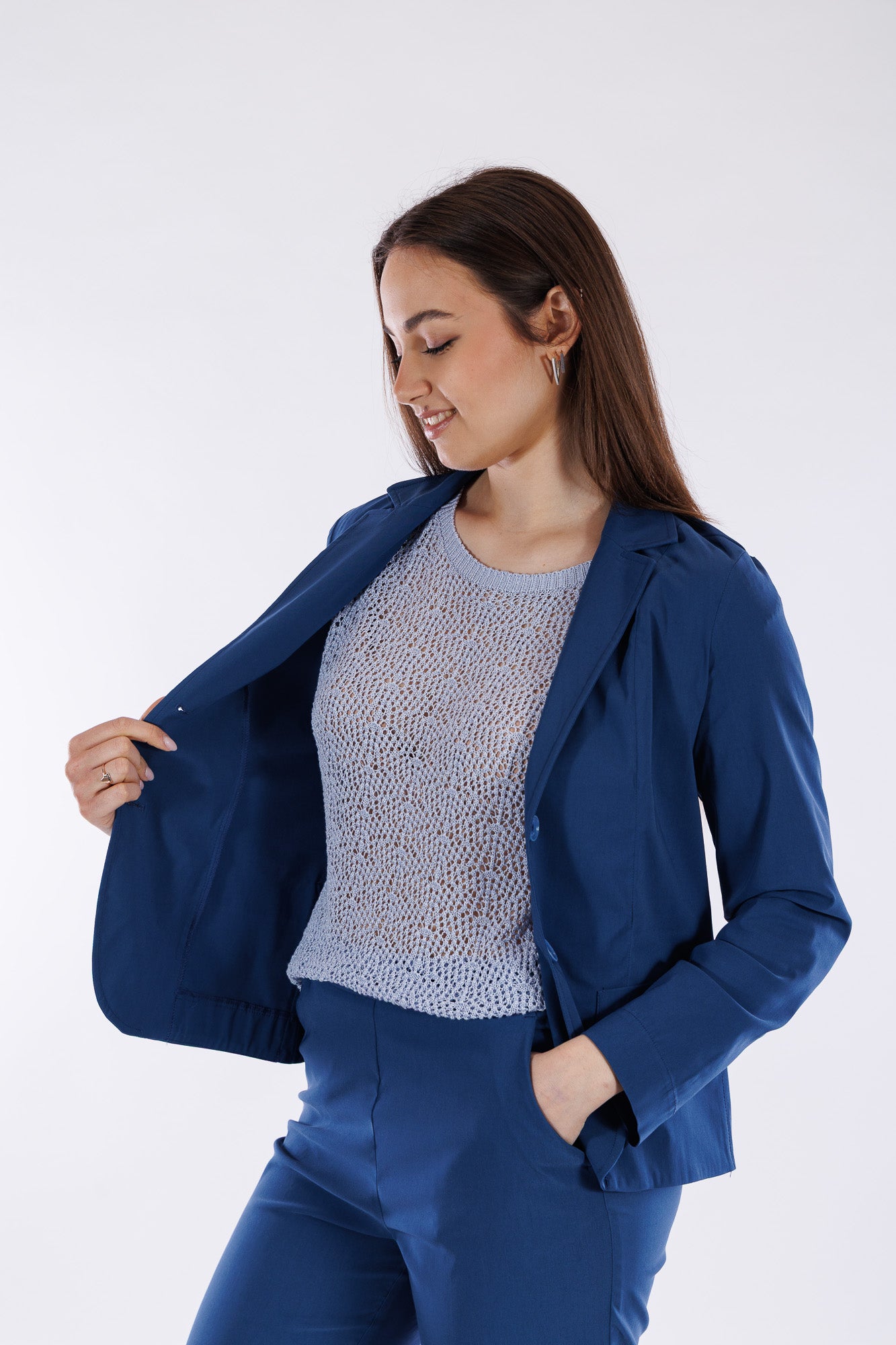 Giacca viscosa tasche applicate