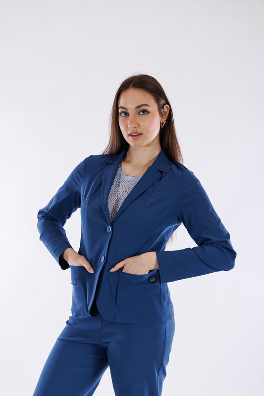 Giacca viscosa tasche applicate