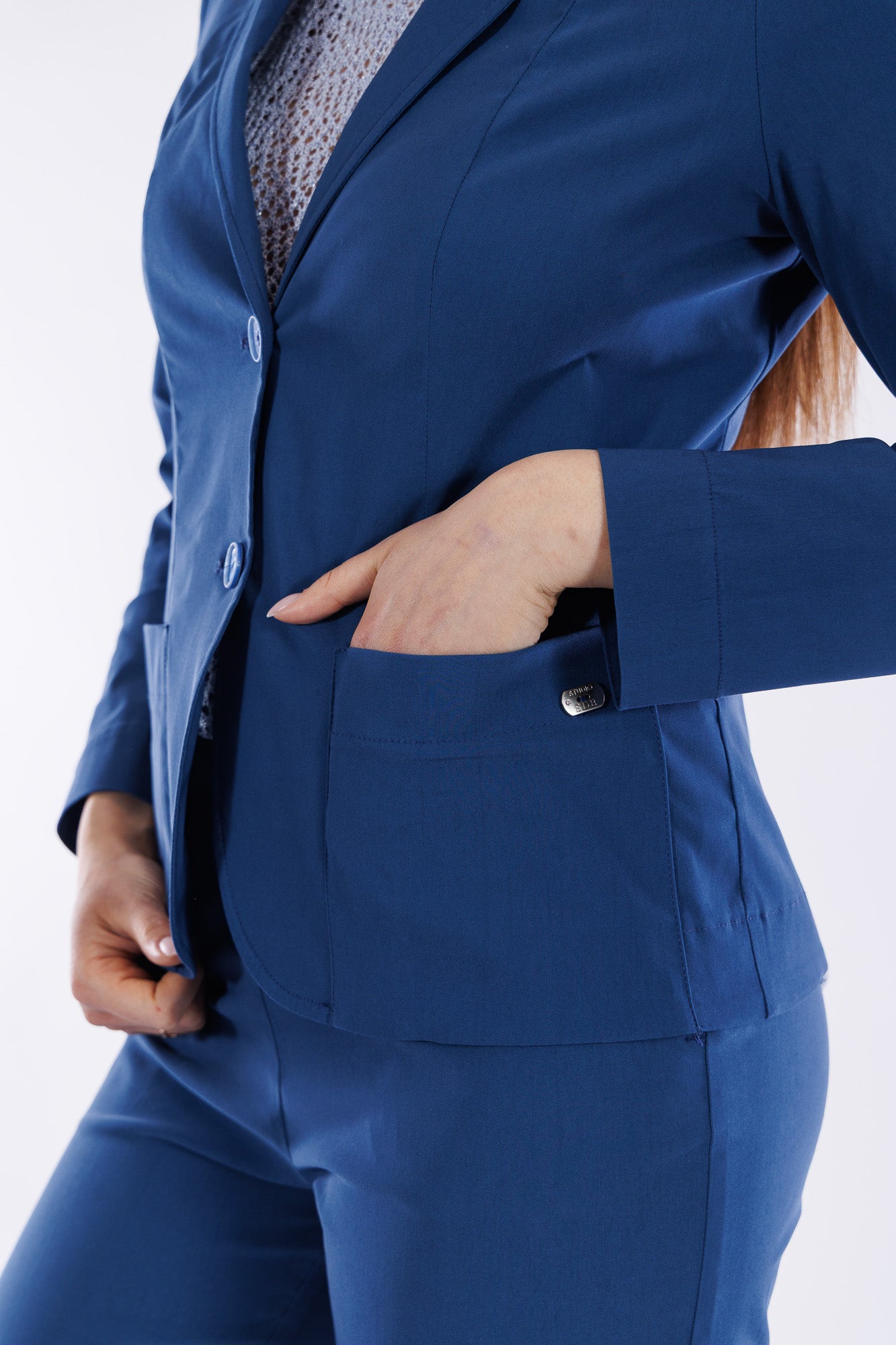 Giacca viscosa tasche applicate
