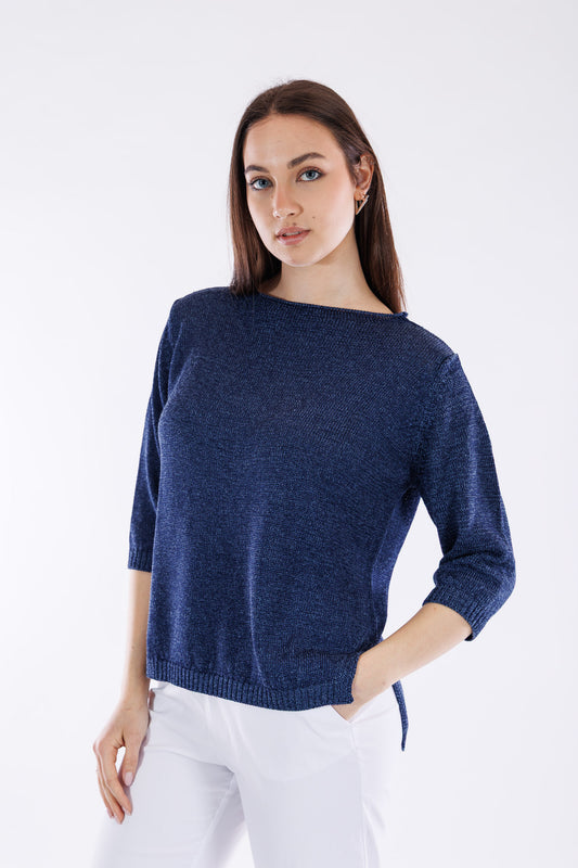 Maglia barchetta spacchi