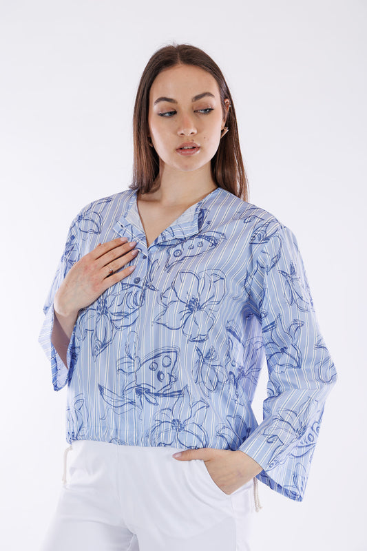 Camicia righe e fiori