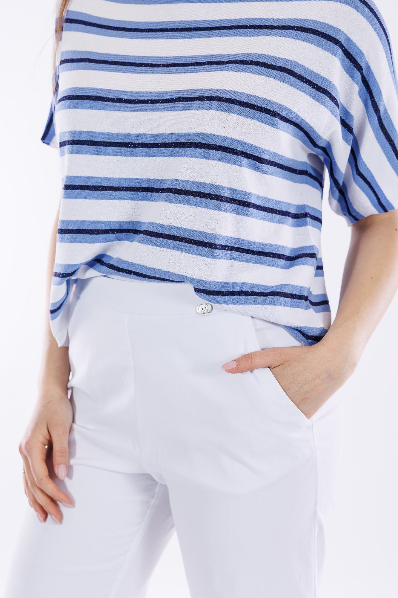 Maglia righe lamè