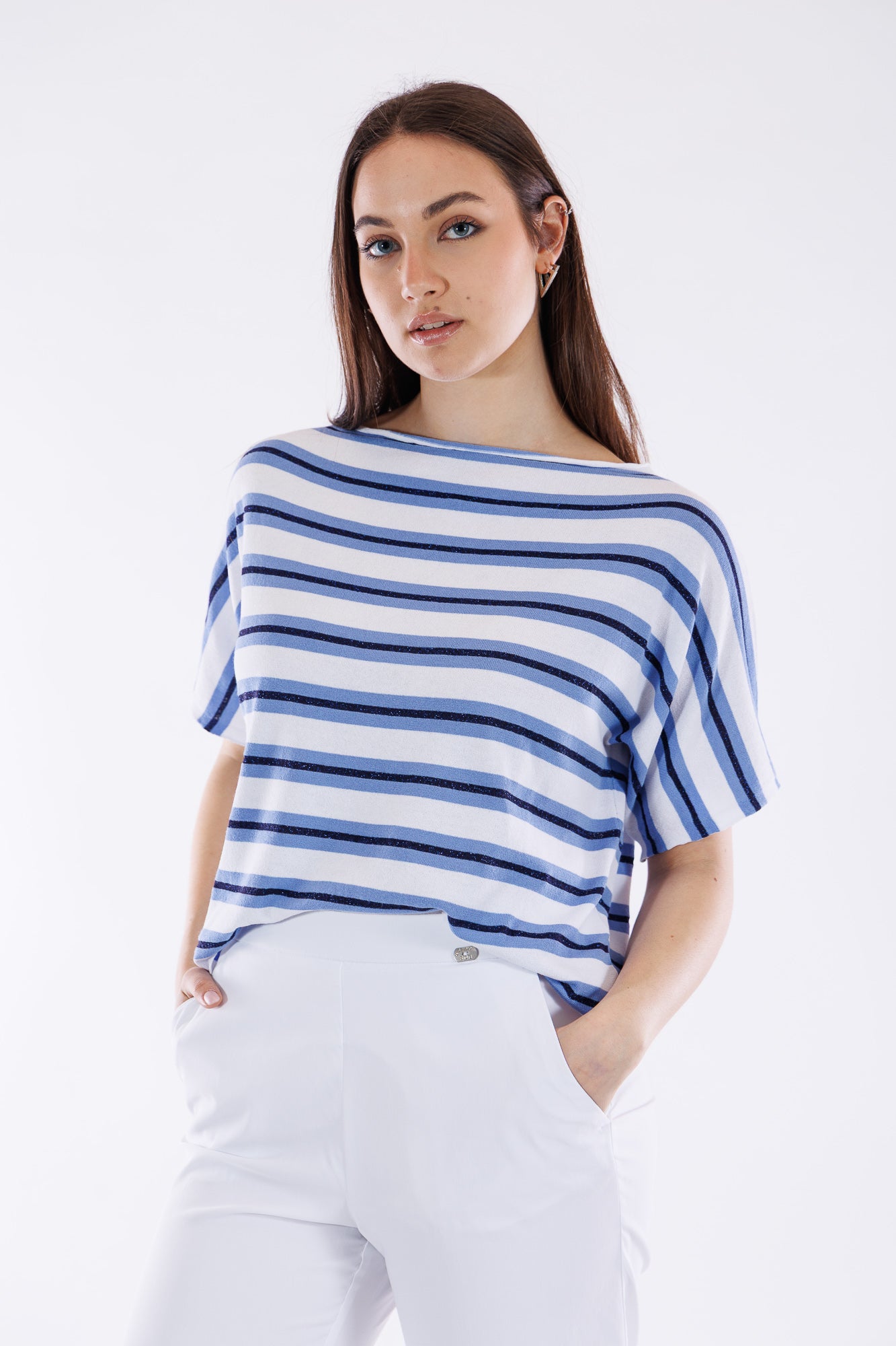 Maglia righe lamè