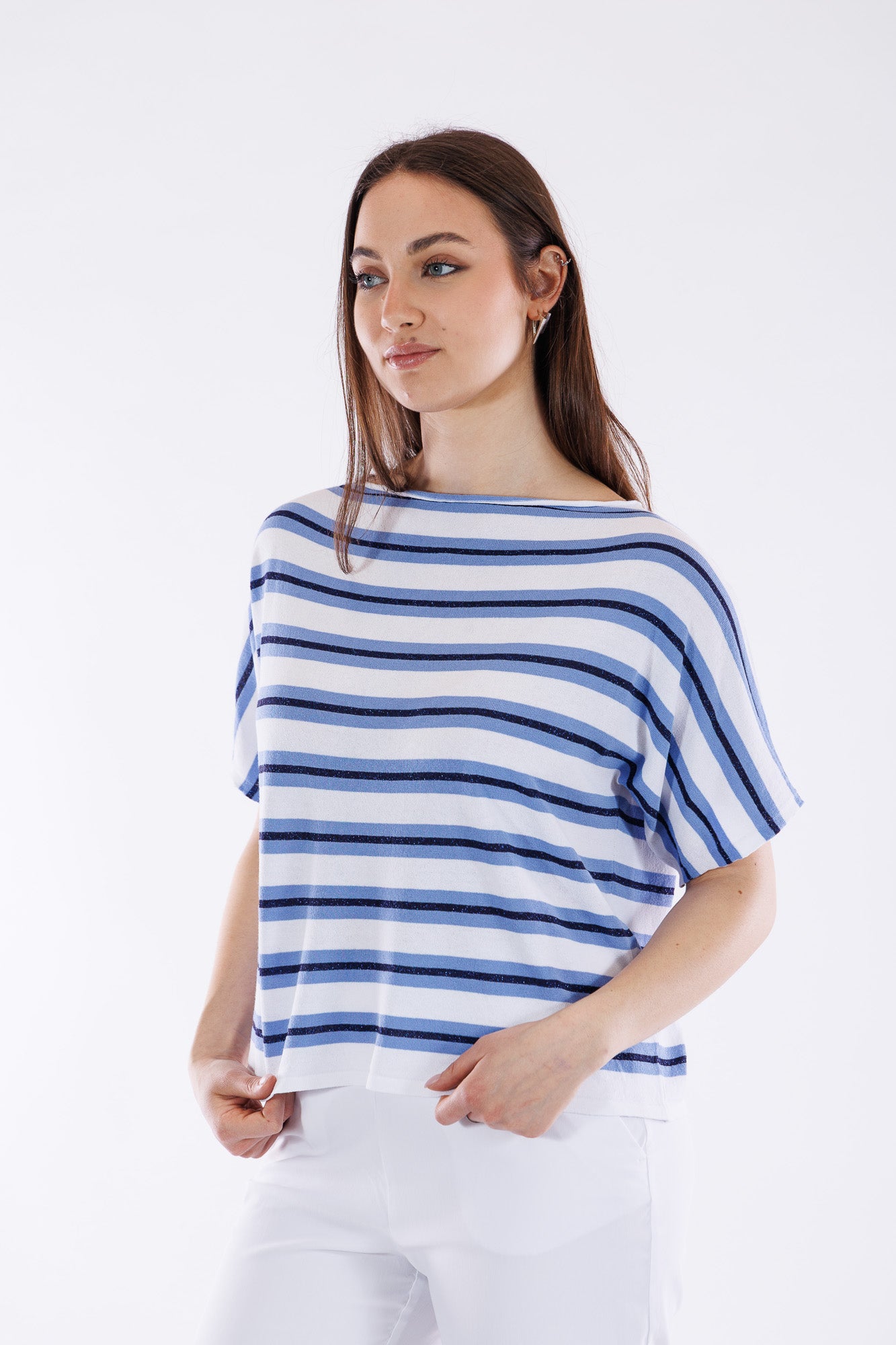 Maglia righe lamè