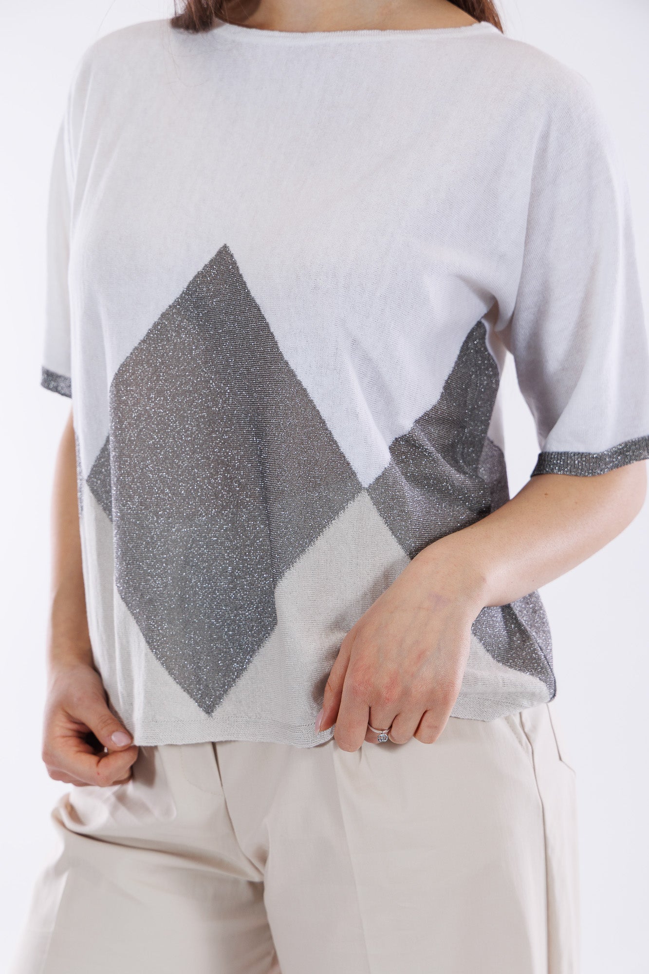 Maglia rombi lurex