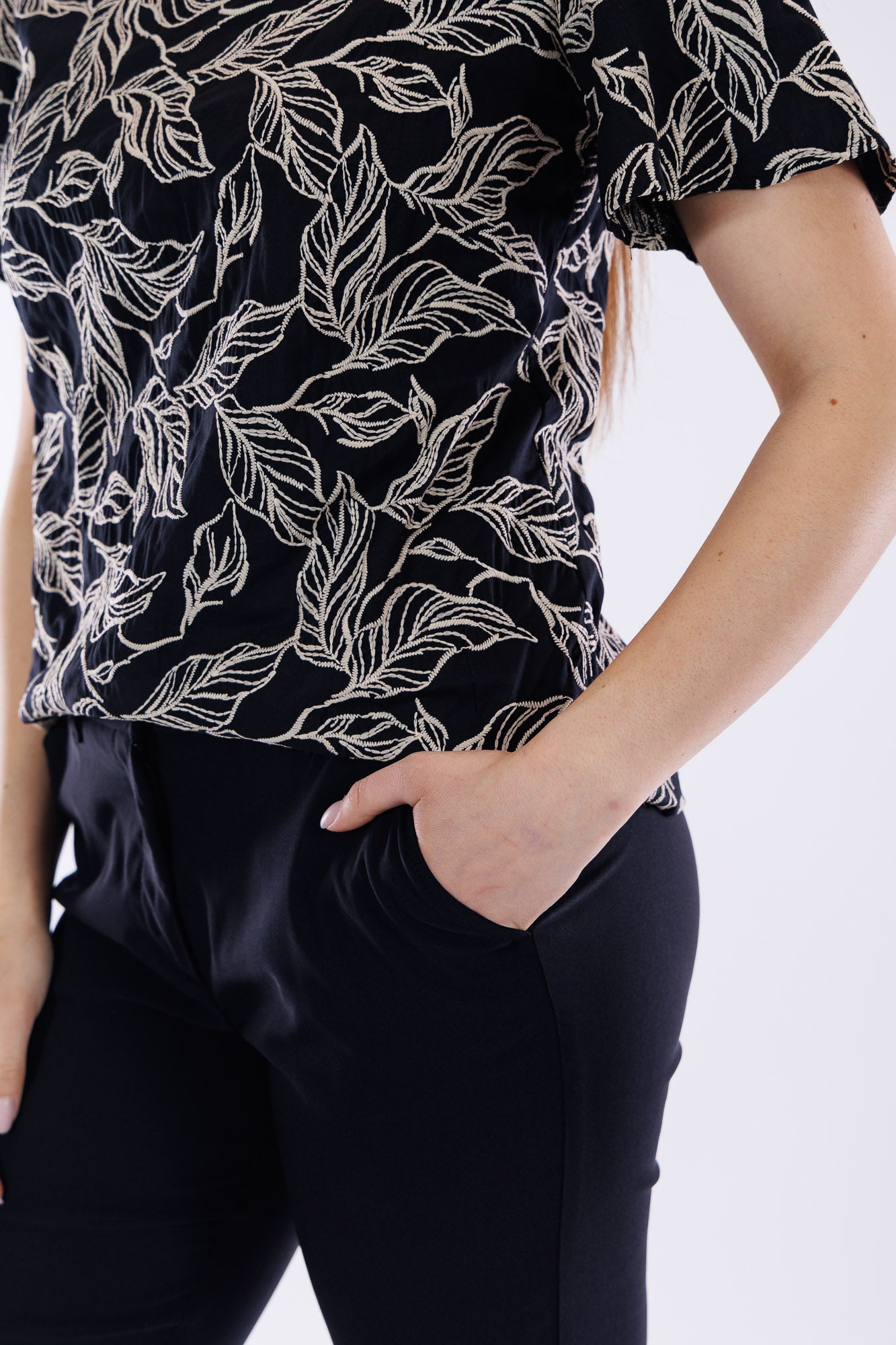 Pantalone viscosa risvolto