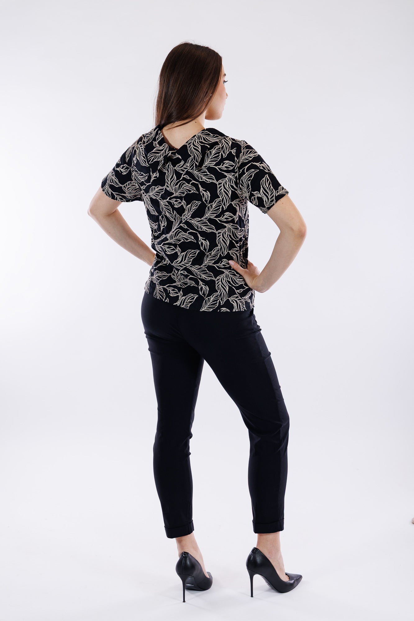 Pantalone viscosa risvolto