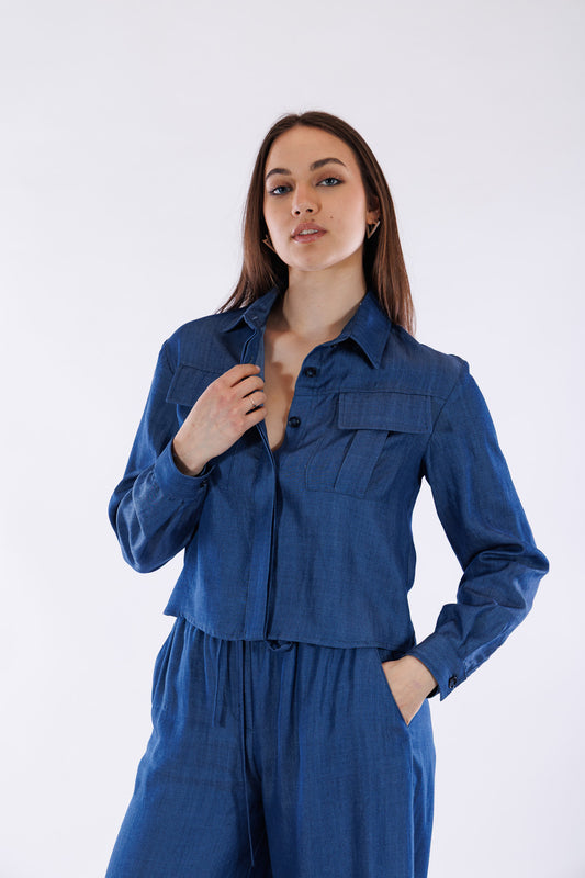 Giacca camicia tencel