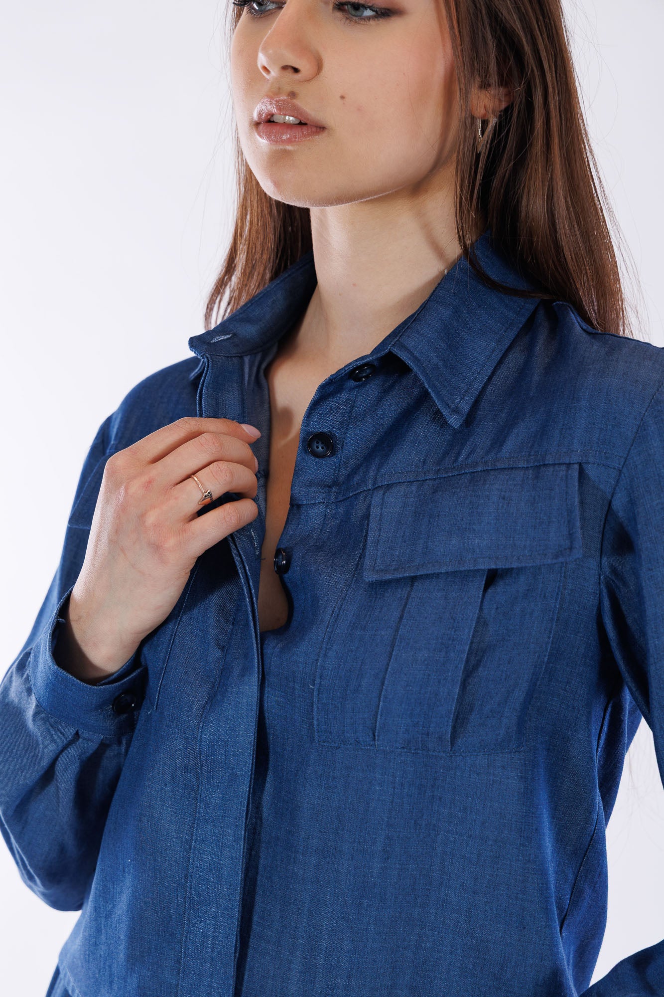 Giacca camicia tencel