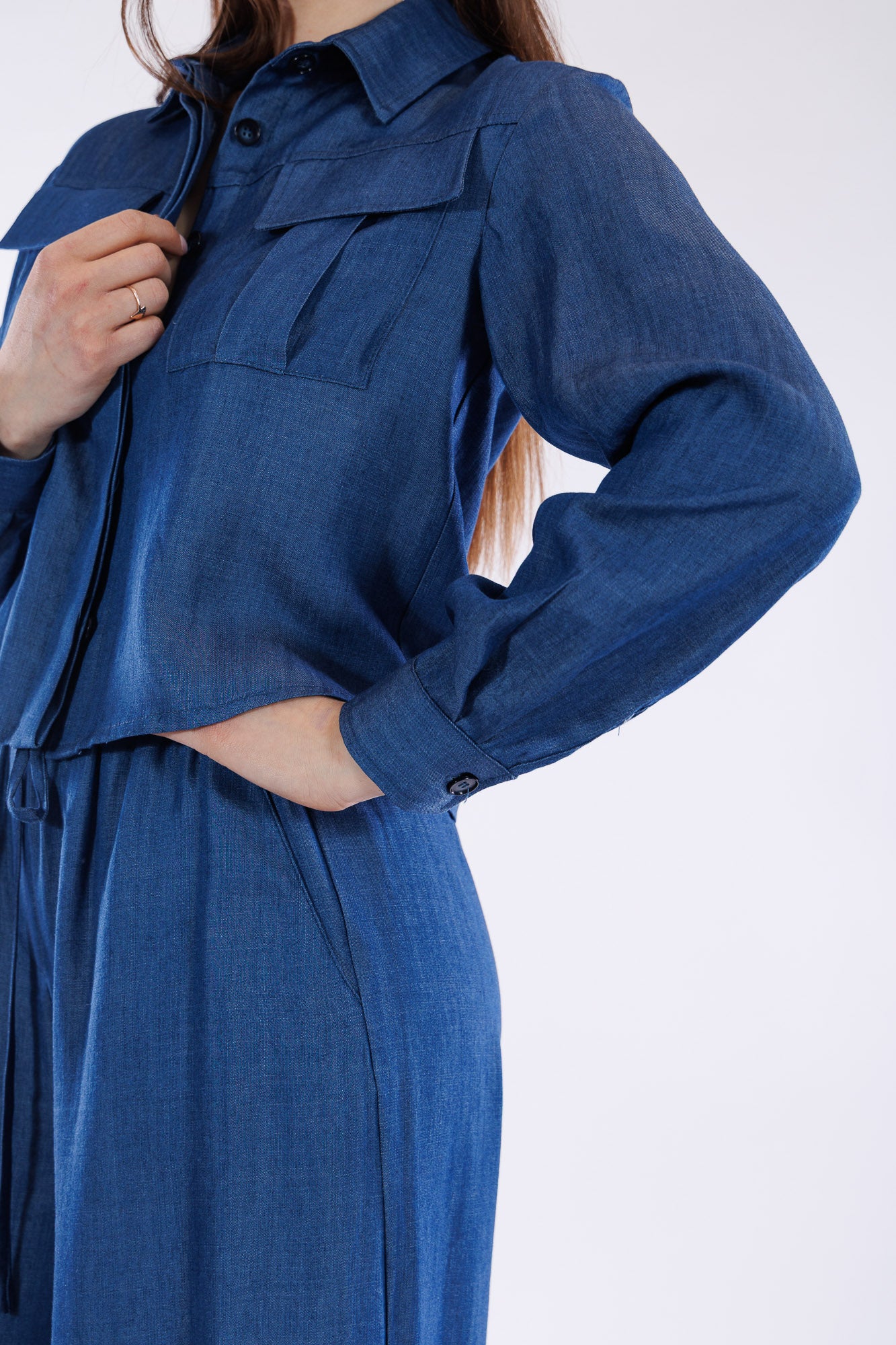 Giacca camicia tencel