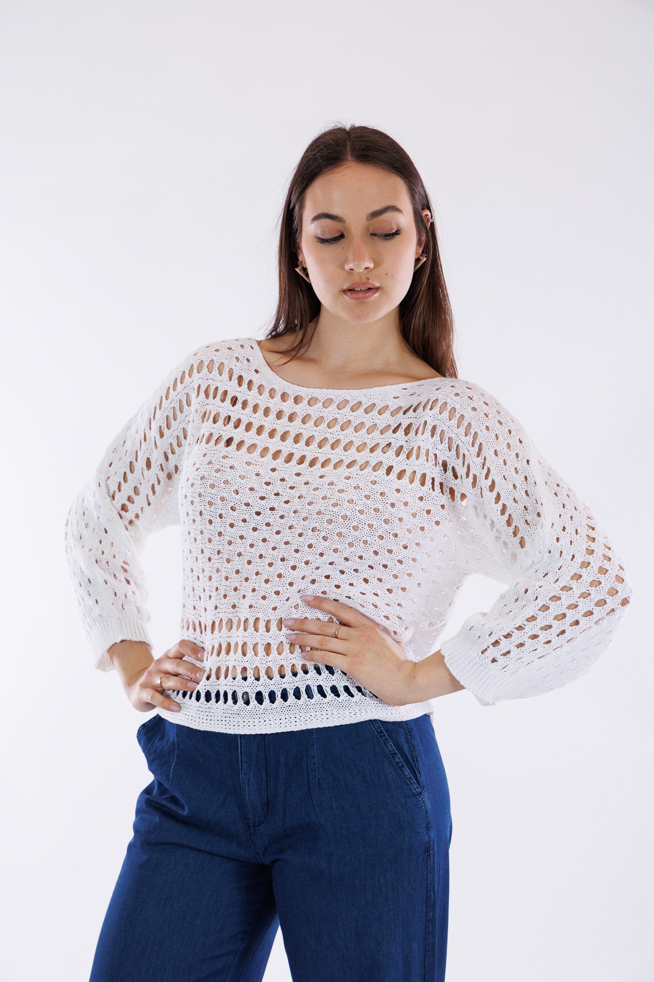 Maglia barchetta trafori