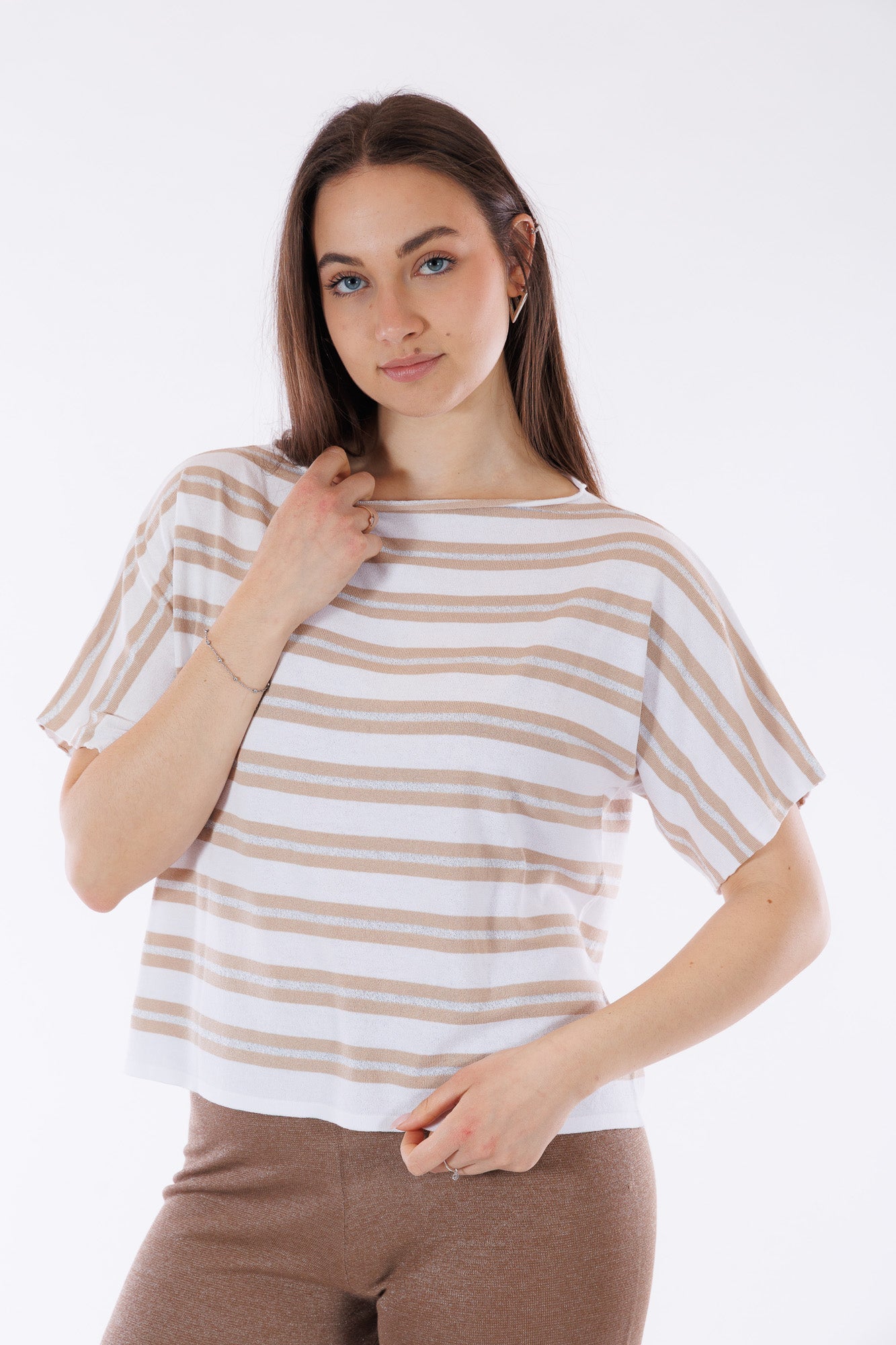 Maglia righe lamè
