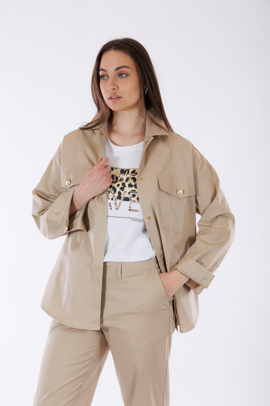 Giacca camicia twill di cotone