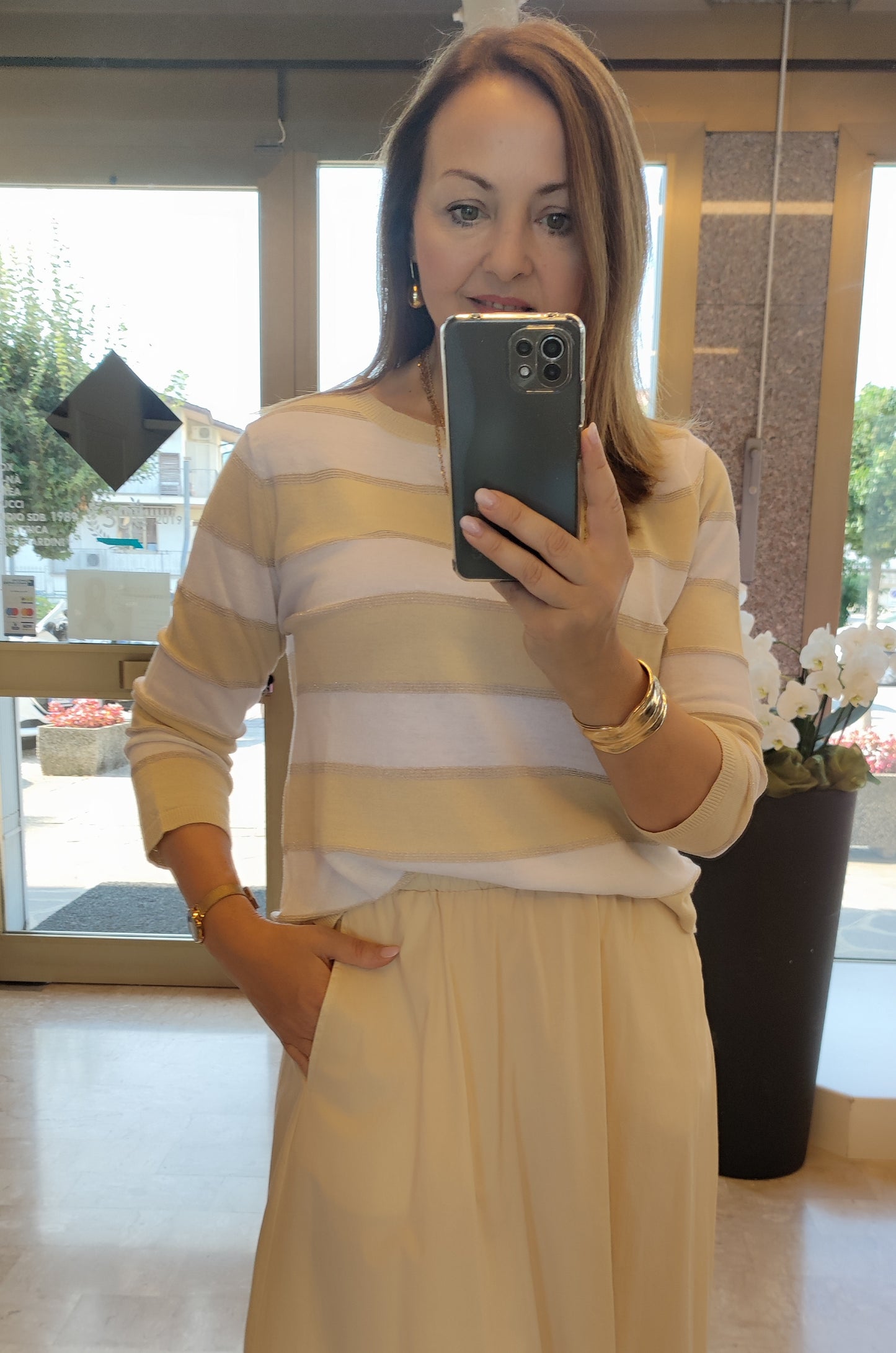 Maglia righe lino