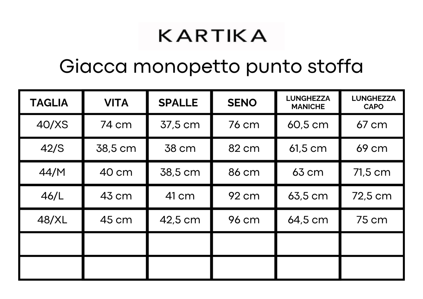 Giacca monopetto punto stoffa