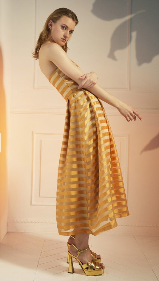 Abito organza rigata