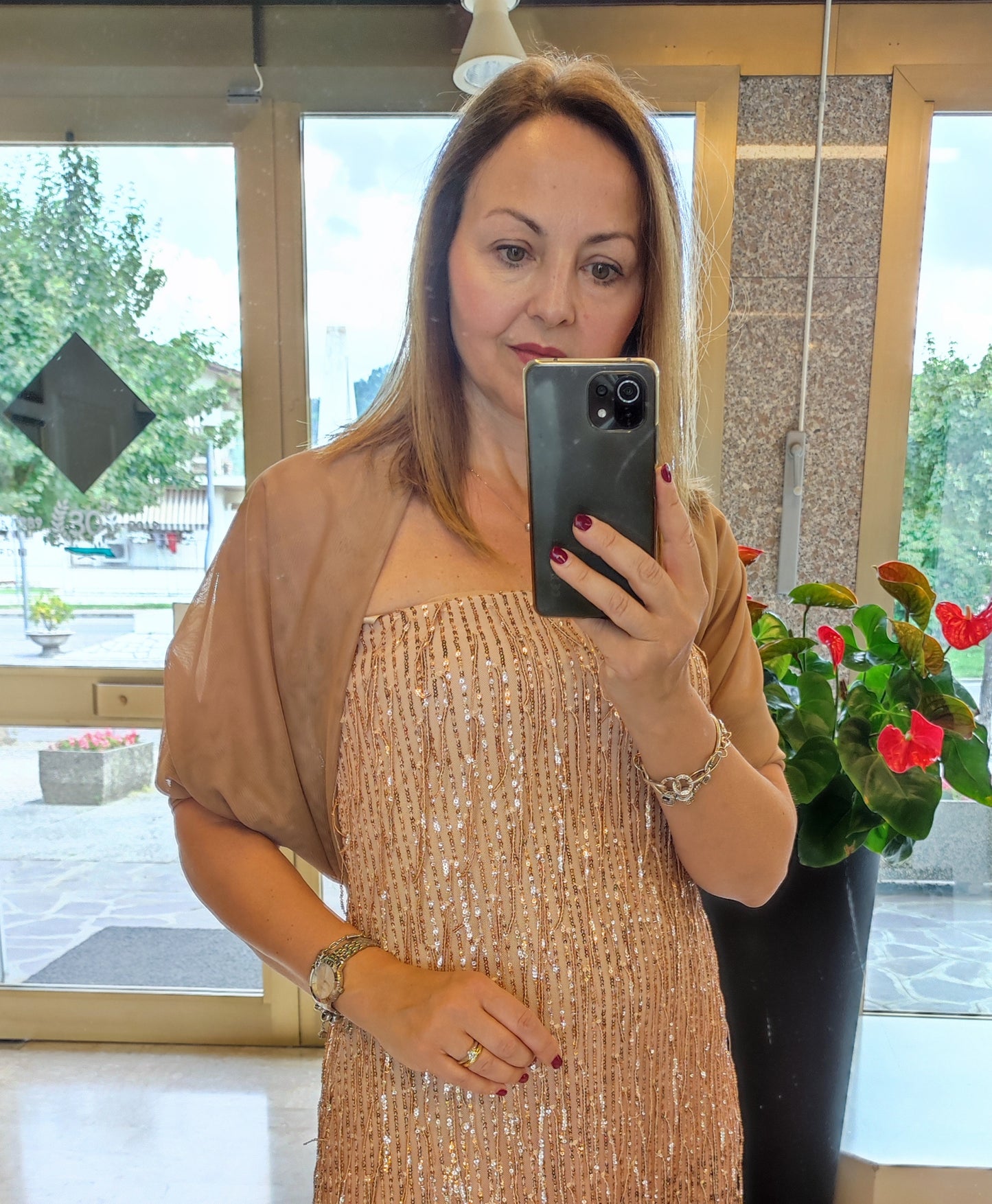 Abito paillettes + stola