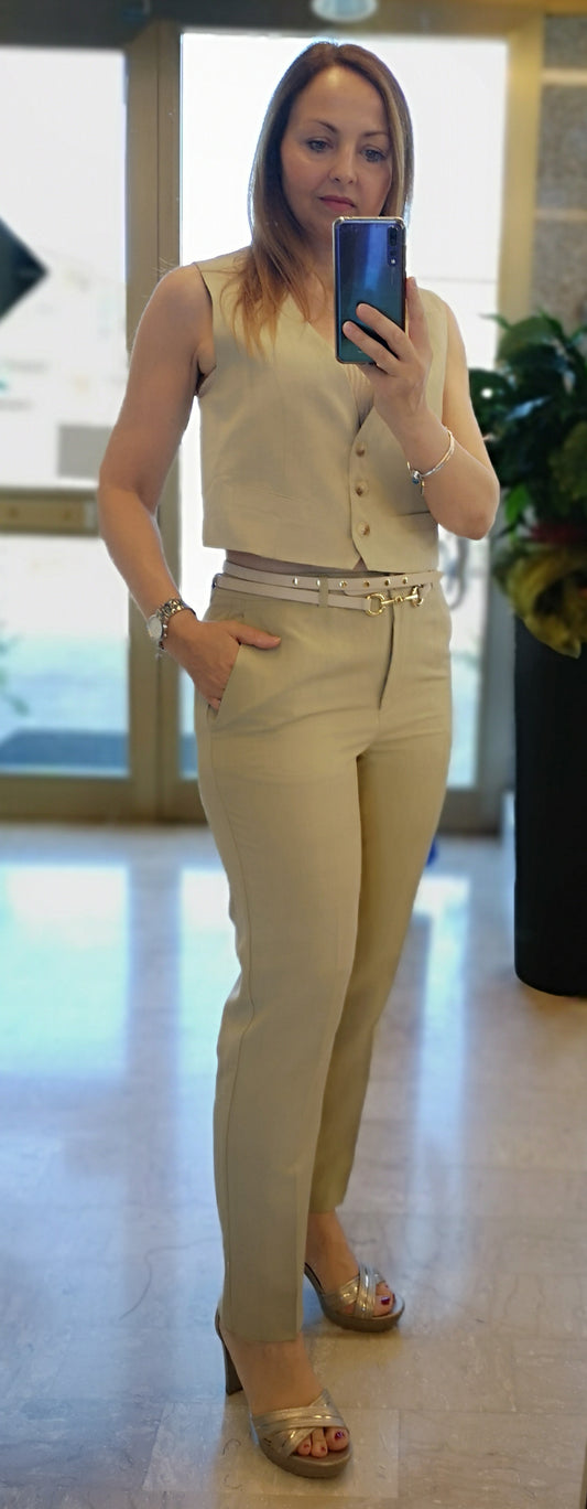 Pantalone lino e viscosa
