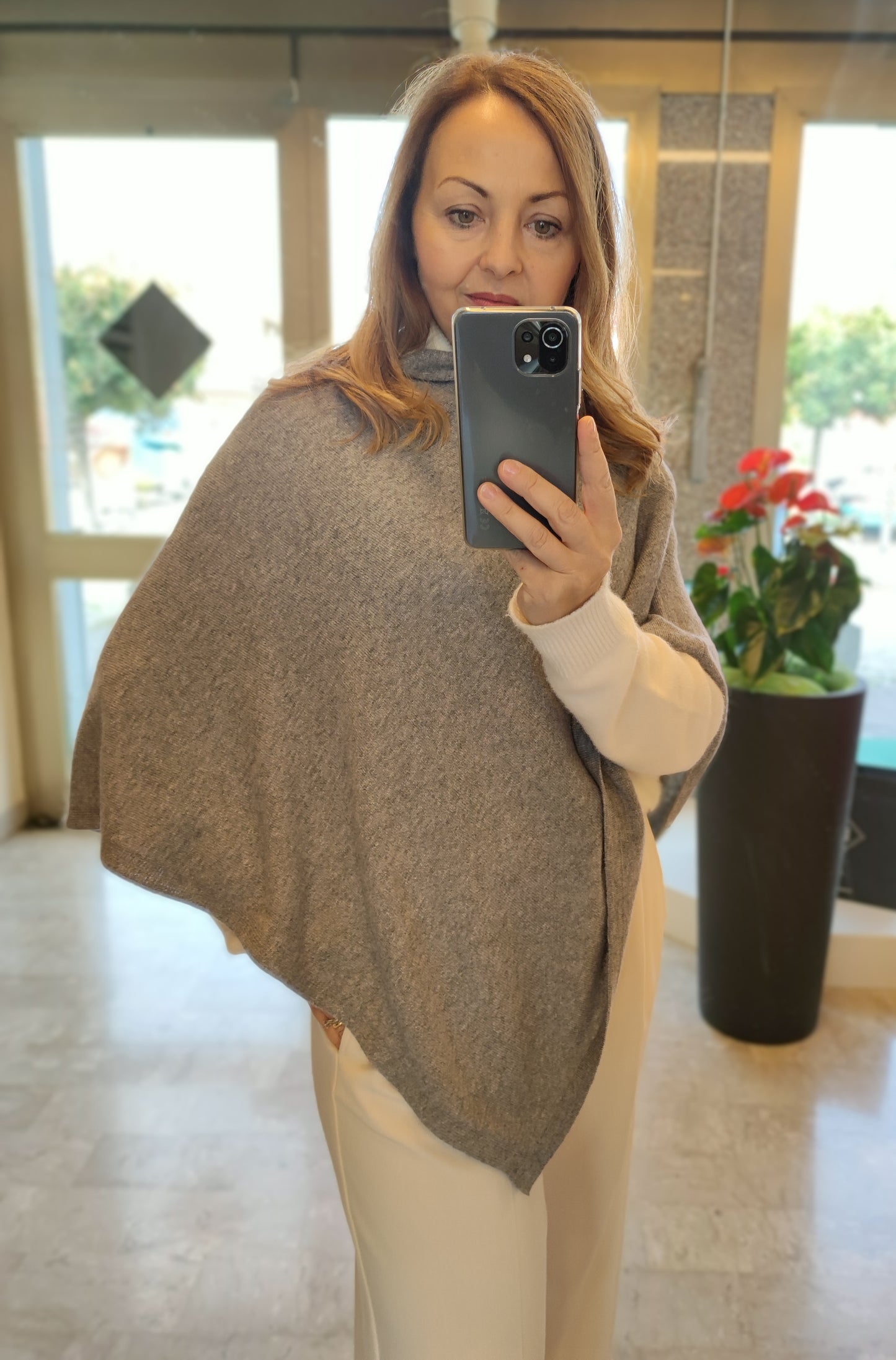 Poncho m. cashmere